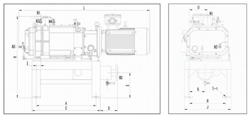 螺杆真空泵外型尺寸图